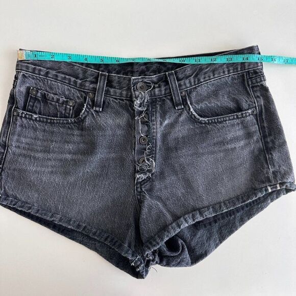 Rag & Bone Jean Shorts Womens 27 Black Mid Rise Exposed Button Fly Festival - Picture 10 of 15